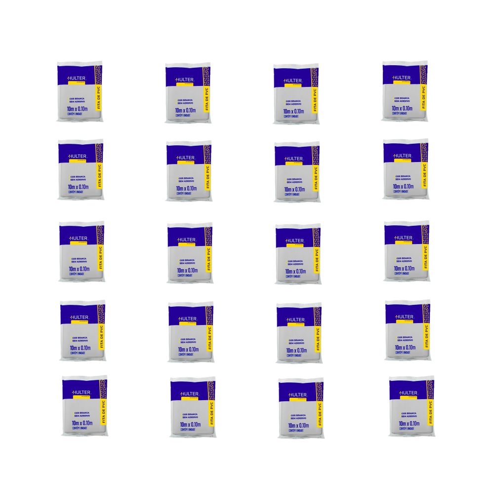 Kit 20 Unidades Fita PVC Sem Adesivo Branca Hulter 100x10m Kit 20 Unidades Fita PVC Sem Adesivo Branca Hulter 100x10m