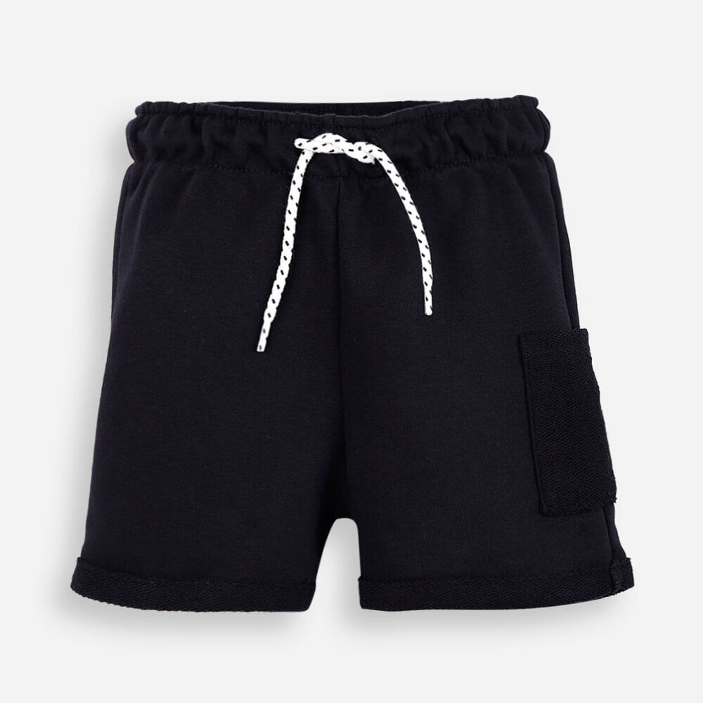 Bermuda infantil de moletom cós elástico preta Bermuda infantil de moletom cós elástico preta
