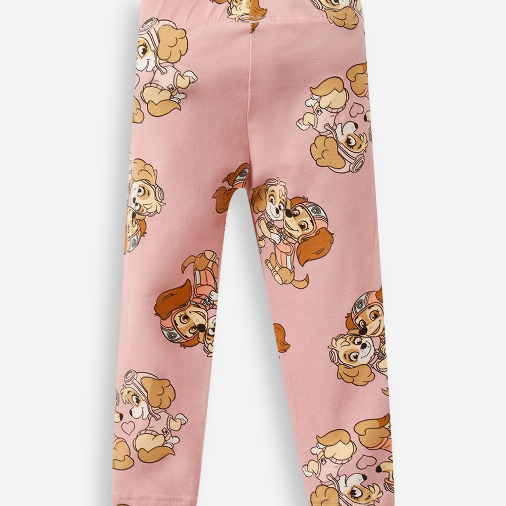 Calça legging infantil de algodão patrulha canina rosa Calça legging infantil de algodão patrulha canina rosa