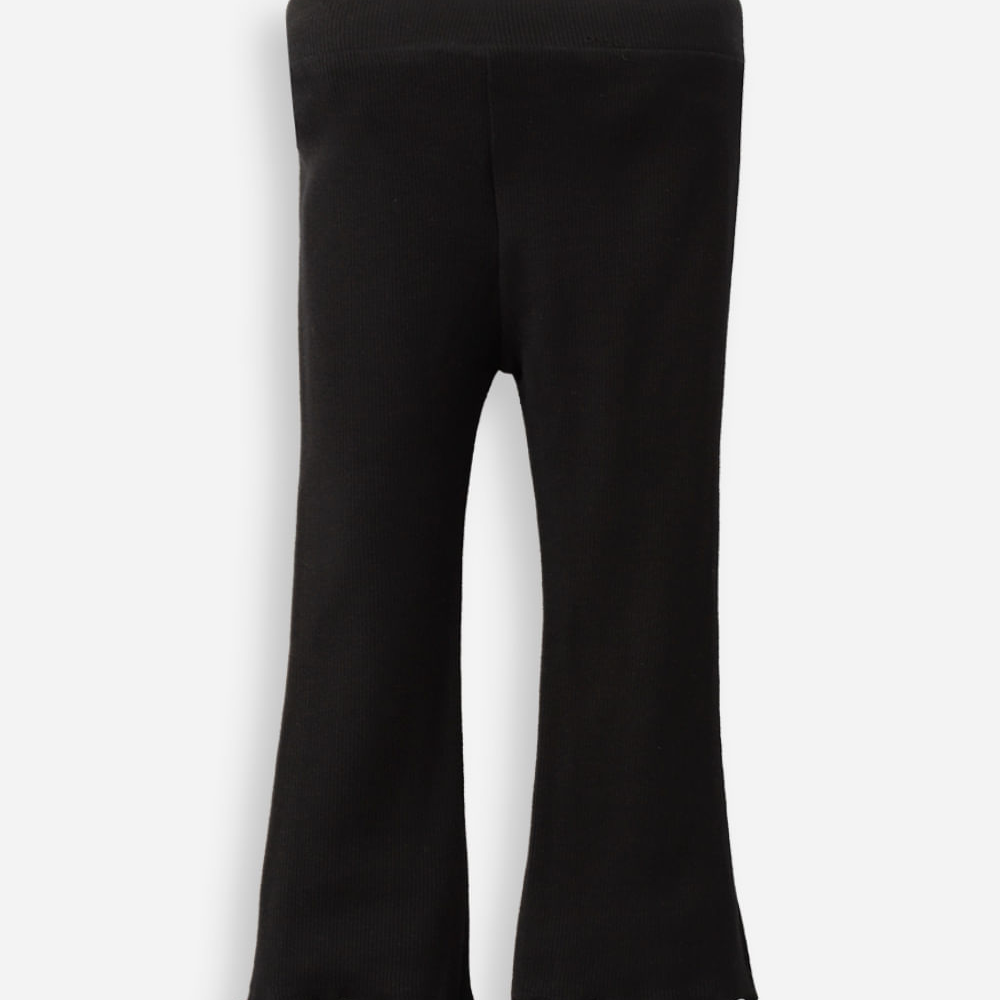 Calça flare infantil com fru fru preta Calça flare infantil com fru fru preta