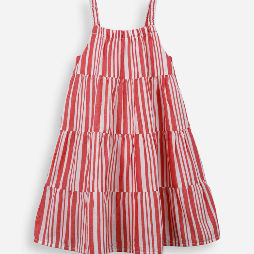 Vestido infantil listras vermelho Vestido infantil listras vermelho