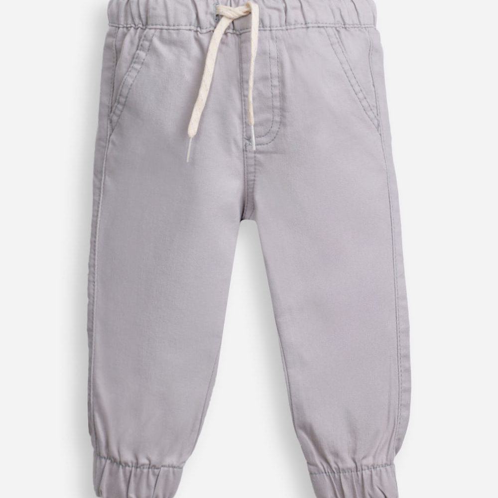 Calça infantil sarja jogger cinza Calça infantil sarja jogger cinza