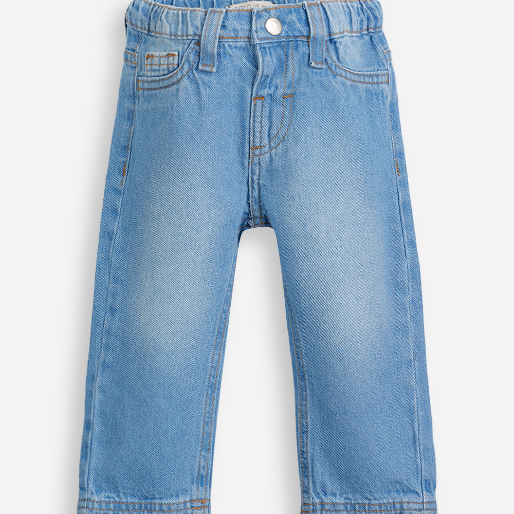 Calça jeans infantil cós elástico azul Calça jeans infantil cós elástico azul