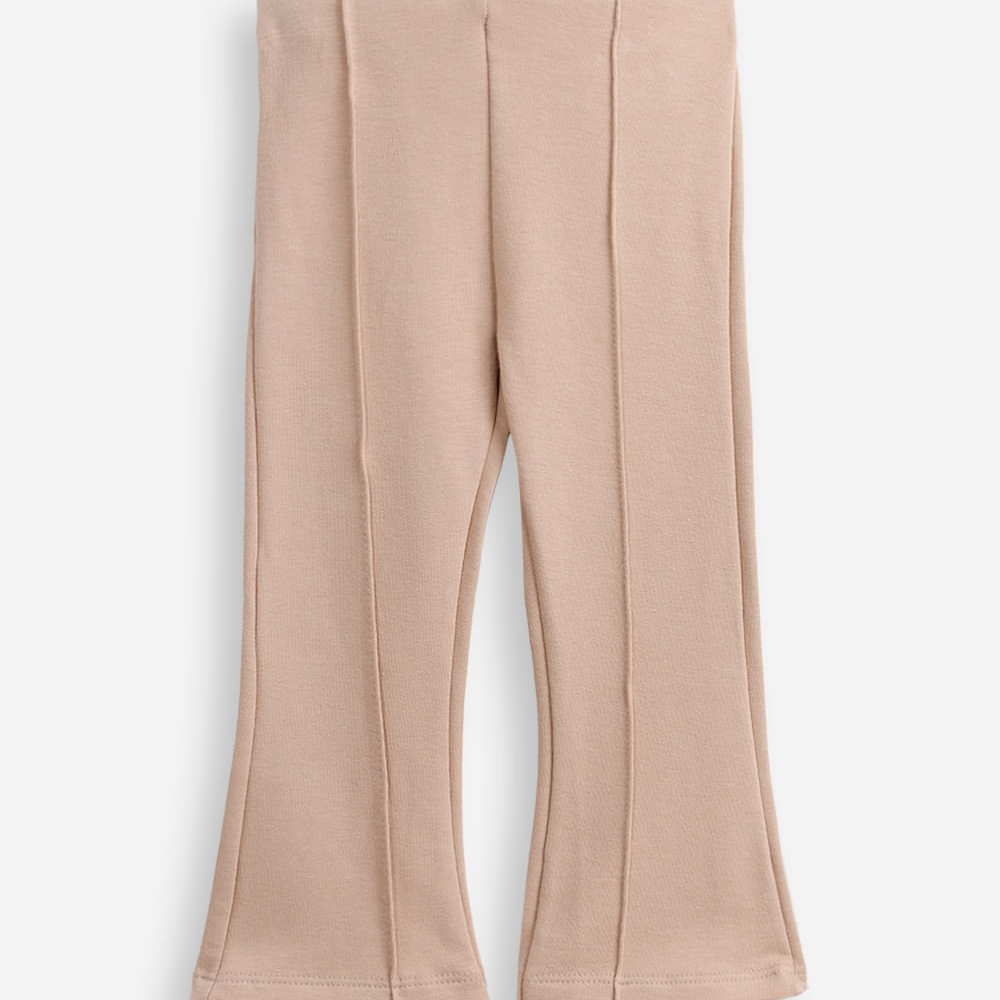 Calça flare infantil nervura algodão bege Calça flare infantil nervura algodão bege