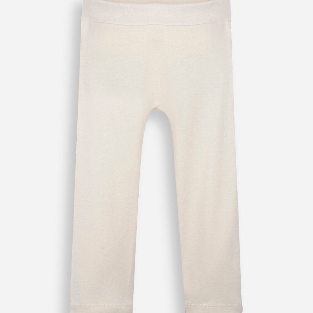 Calça básica infantil de algodão bege Calça básica infantil de algodão bege