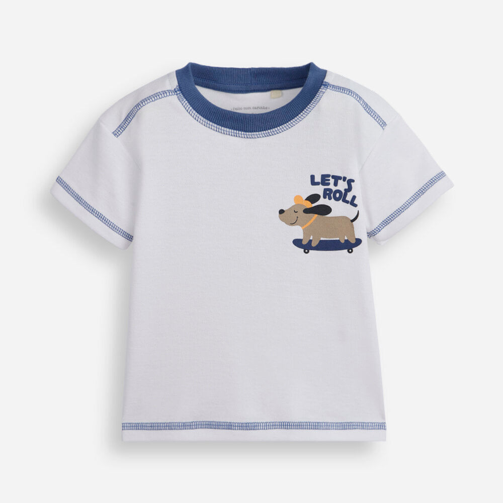 Camiseta infantil lets roll off white Camiseta infantil lets roll off white