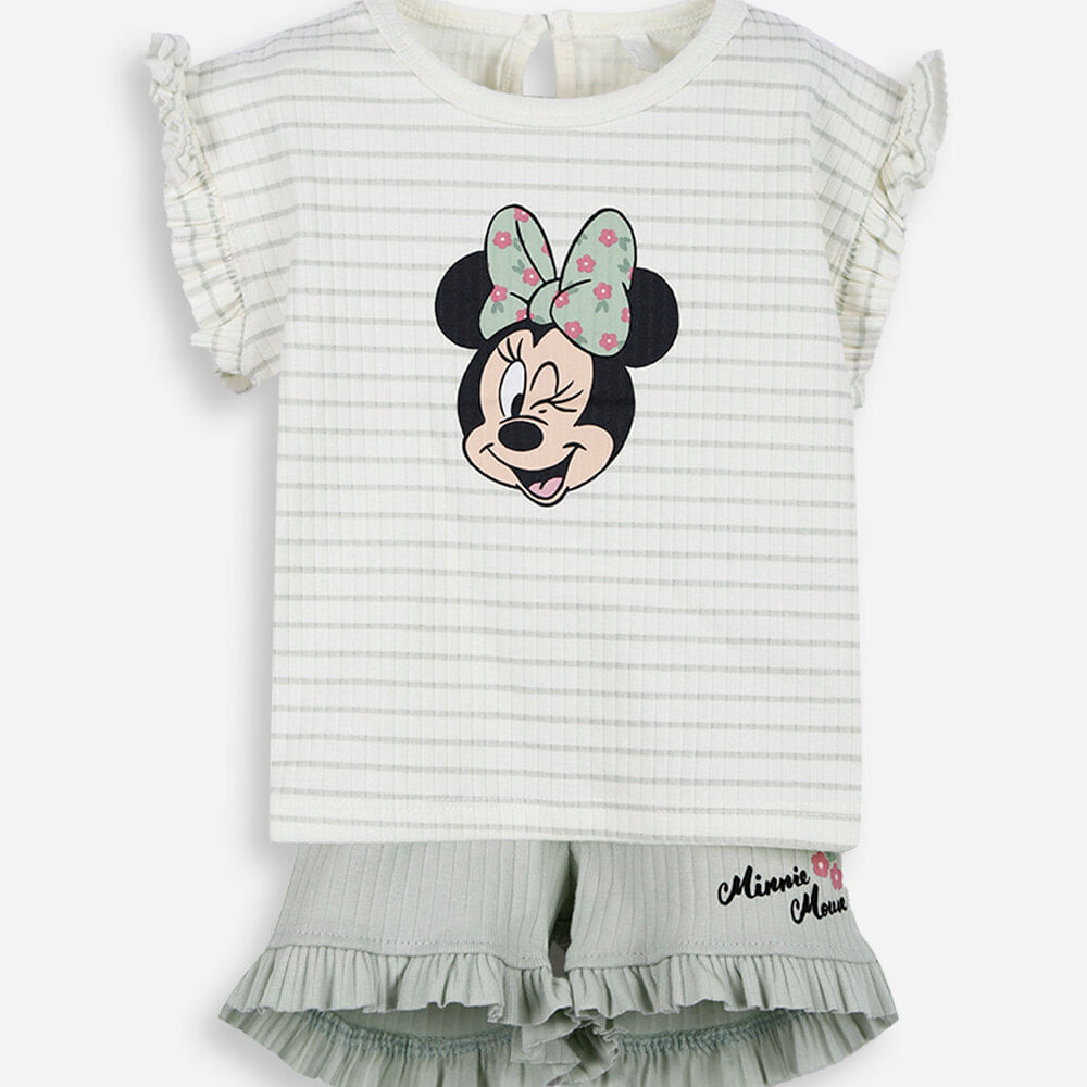 Conjunto infantil de algodão minnie verde Conjunto infantil de algodão minnie verde