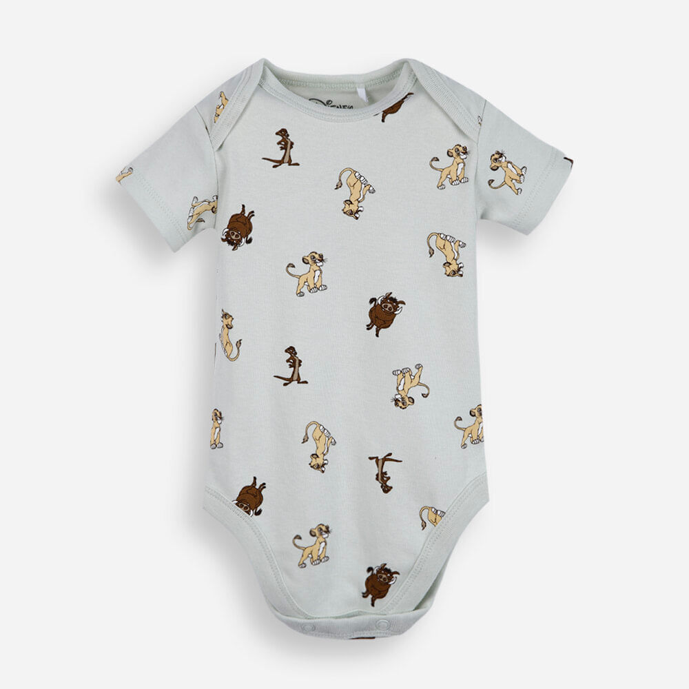 Body infantil de algodão simba verde Body infantil de algodão simba verde