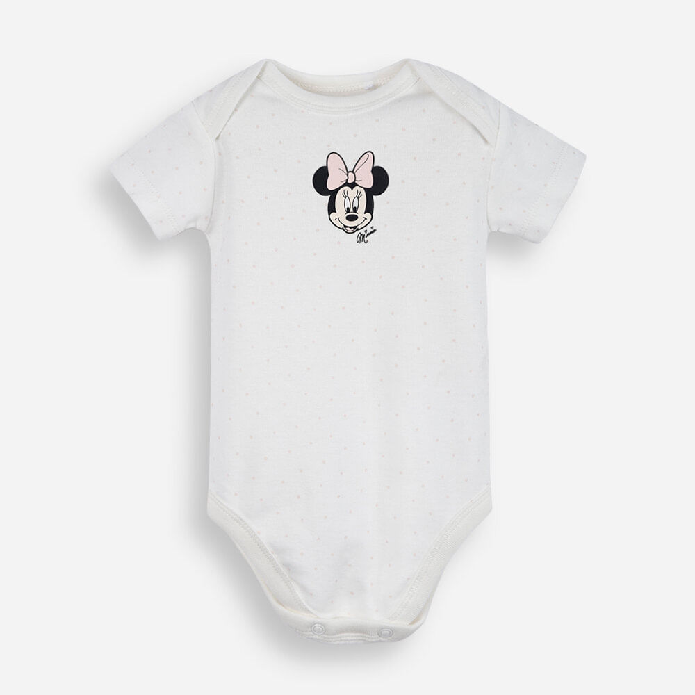 Body infantil de algodão poá minnie off white Body infantil de algodão poá minnie off white