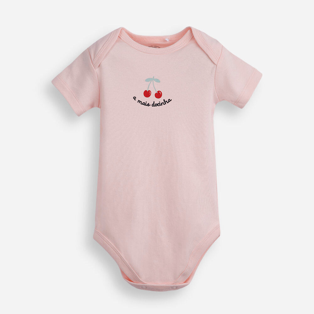 Body infantil de algodão a mais docinha rosa Body infantil de algodão a mais docinha rosa