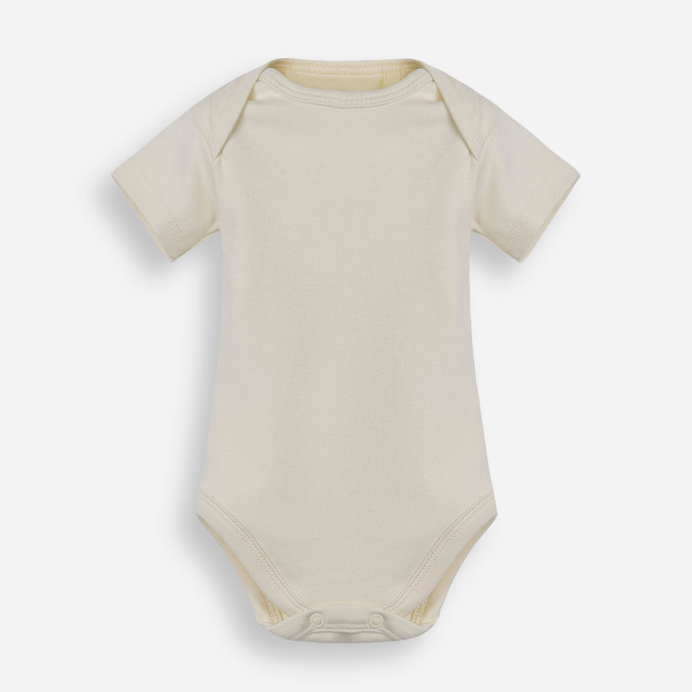 Body infantil de algodão manga curta amarelo Body infantil de algodão manga curta amarelo