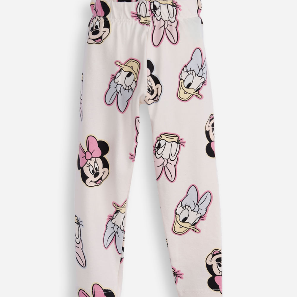 Calça legging infantil minnie e margarida off white Calça legging infantil minnie e margarida off white