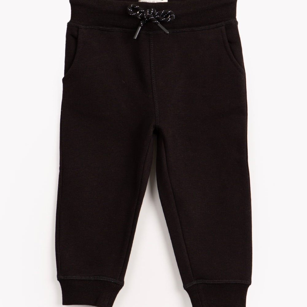 Calça de moletom infantil com cordão preta Calça de moletom infantil com cordão preta