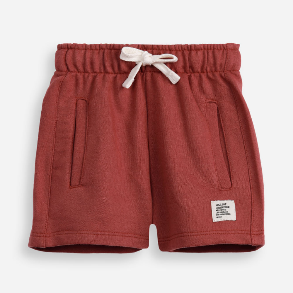 Bermuda infantil moletinho vermelho Bermuda infantil moletinho vermelho