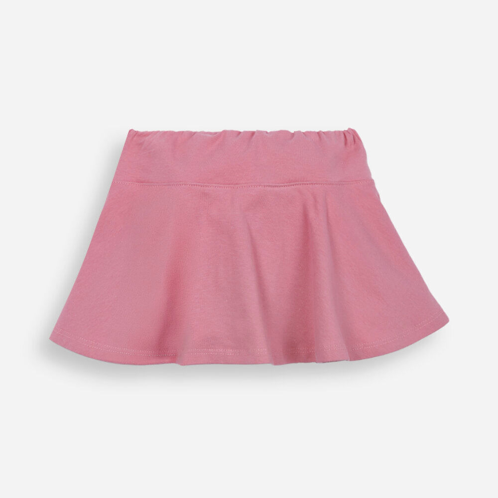 Short saia infantil evasê liso rosa Short saia infantil evasê liso rosa