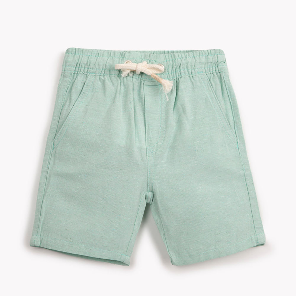 Bermuda infantil com bolsos verde claro Bermuda infantil com bolsos verde claro