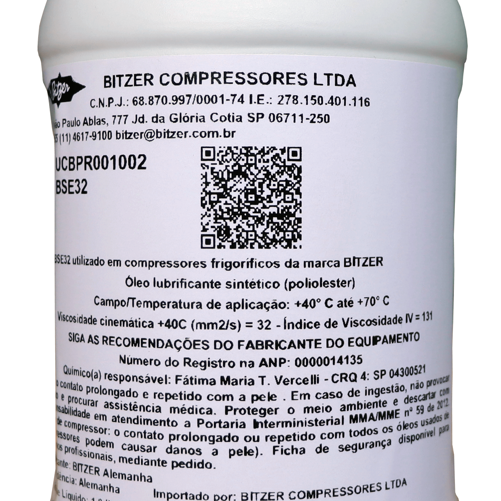 Óleo BSE-32 Bitzer R134/404 1 Litro UCBPR001002
