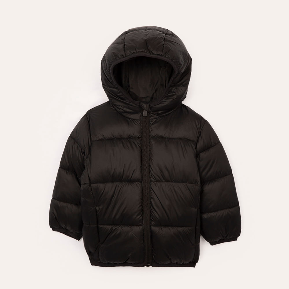 Jaqueta puffer infantil com capuz - preto Jaqueta puffer infantil com capuz - preto