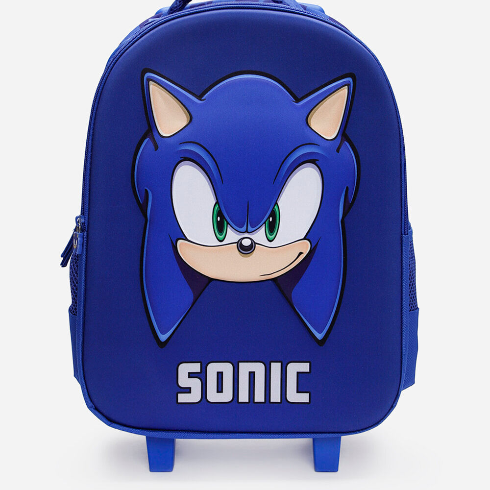 Mochila infantil de rodinha sonic azul