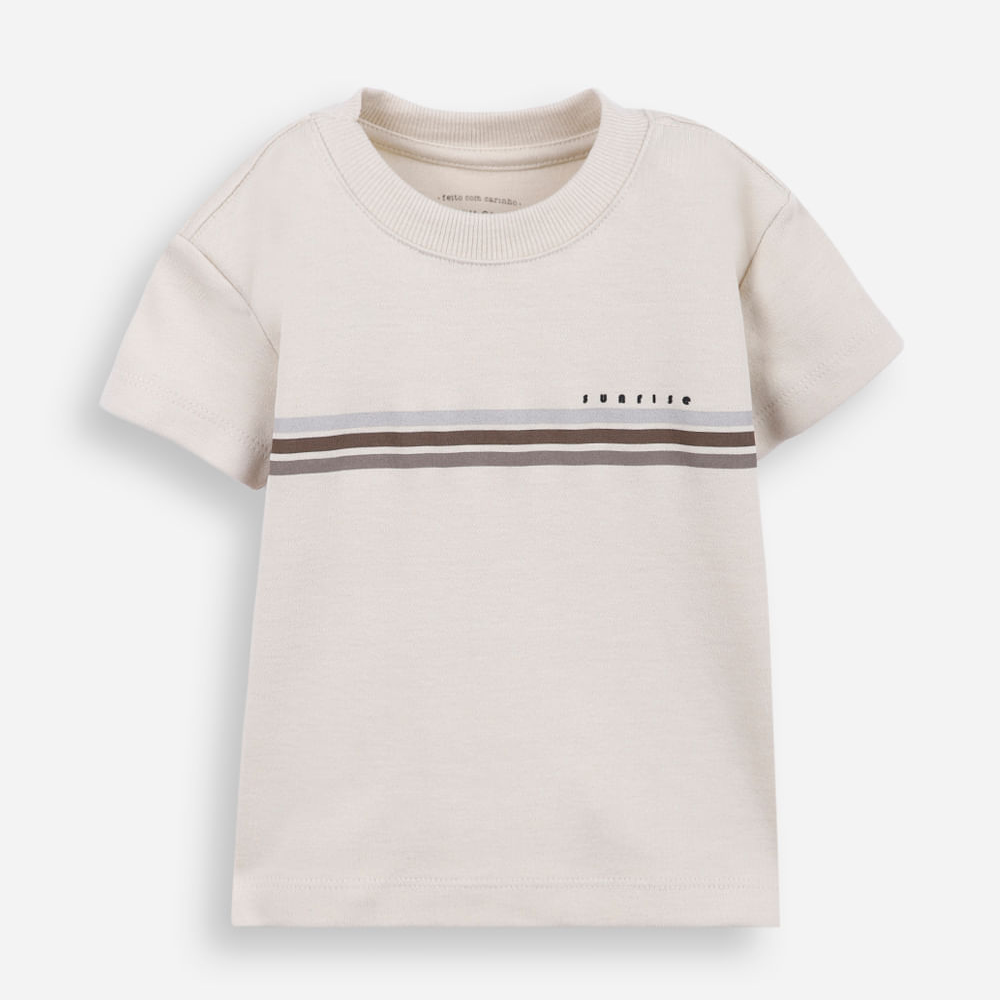 Camiseta infantil manga curta bege Camiseta infantil manga curta bege