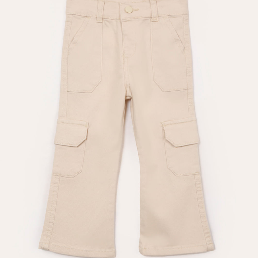 Calça cargo de sarja infantil bege Calça cargo de sarja infantil bege