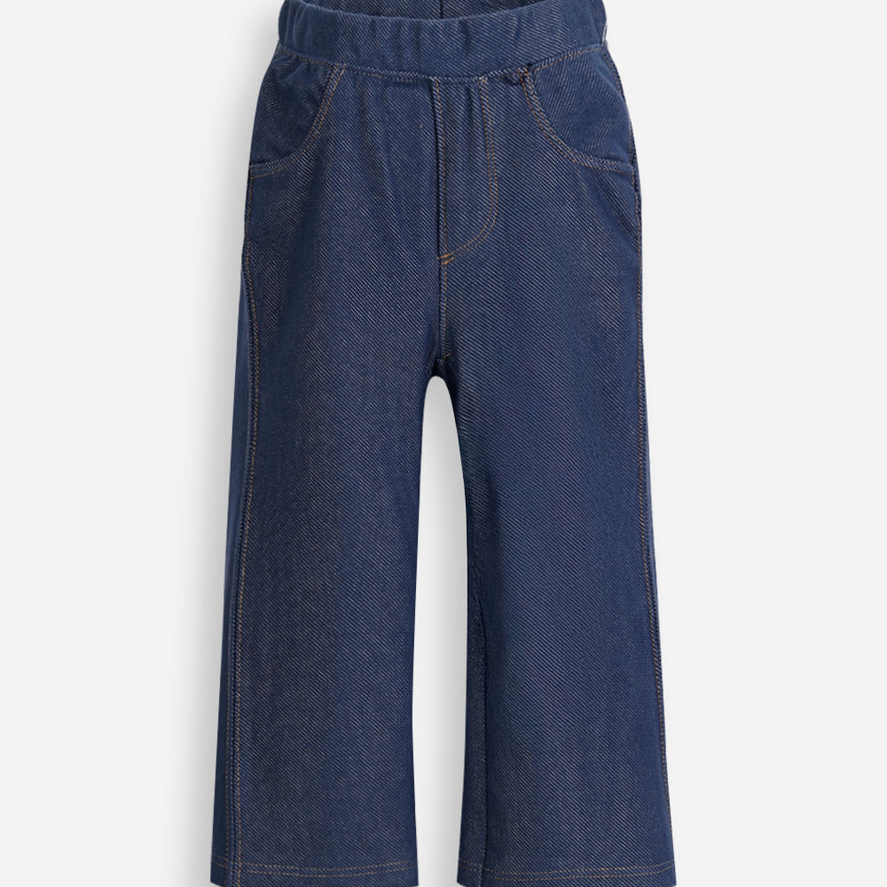 Calça flare infantil jeans cós elástico azul Calça flare infantil jeans cós elástico azul