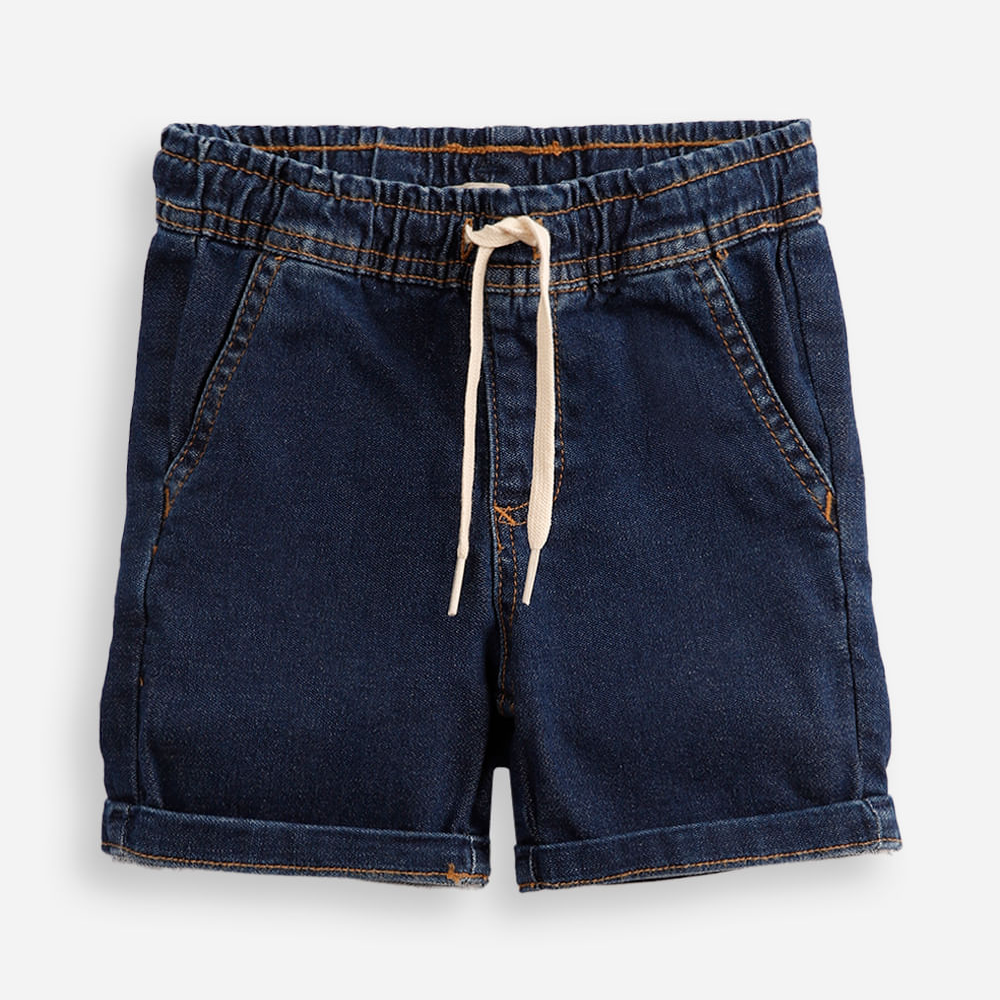 Short infantil jeans cós elástico azul Short infantil jeans cós elástico azul