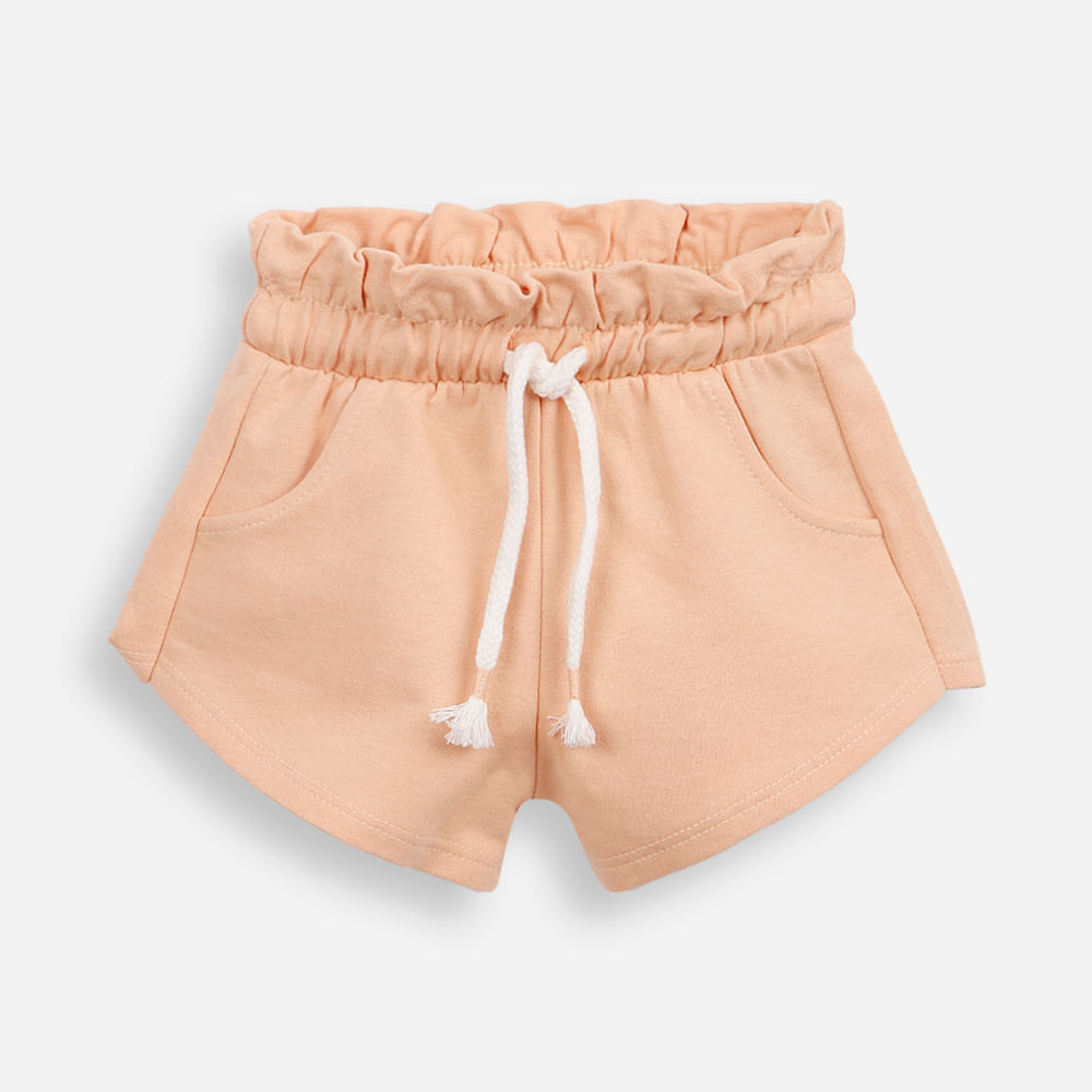 Short infantil de moletom sem felpa cós elástico laranja Short infantil de moletom sem felpa cós elástico laranja