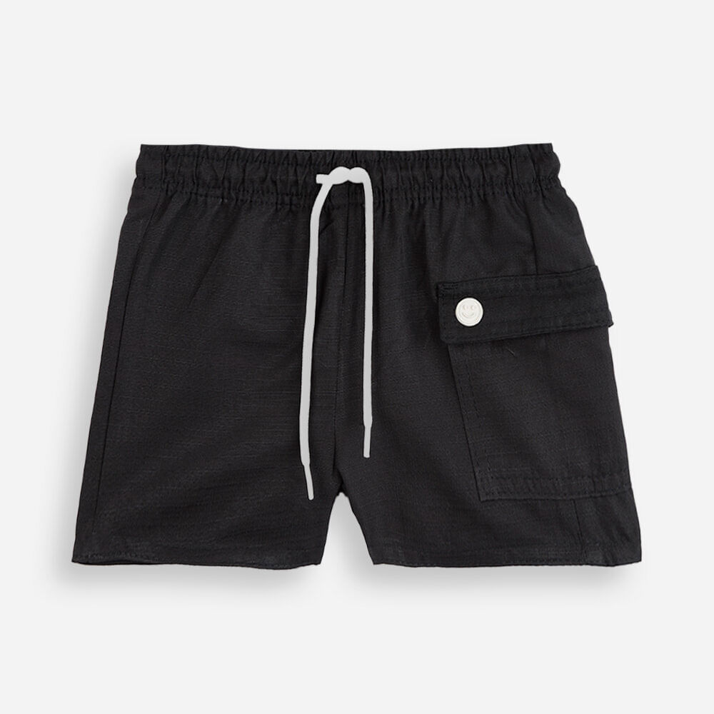 Short cargo infantil cós elástico preto Short cargo infantil cós elástico preto
