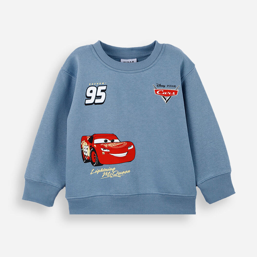 Blusão infantil de moletom carros azul Blusão infantil de moletom carros azul