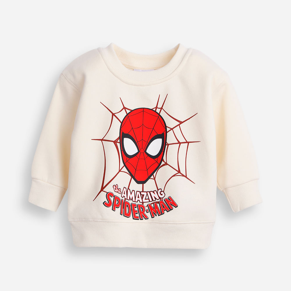 Blusão de moletom infantil homem aranha bege Blusão de moletom infantil homem aranha bege