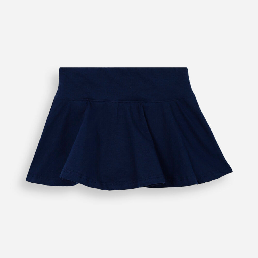 Short saia infantil evasê liso azul Short saia infantil evasê liso azul
