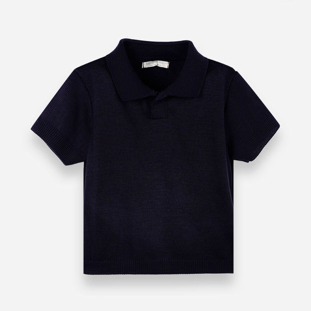 Polo infantil de tricot azul Polo infantil de tricot azul