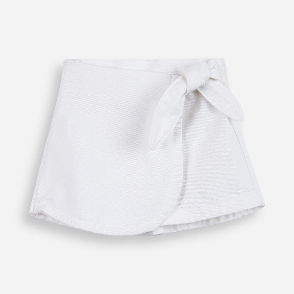 Short saia infantil de algodão off white Short saia infantil de algodão off white
