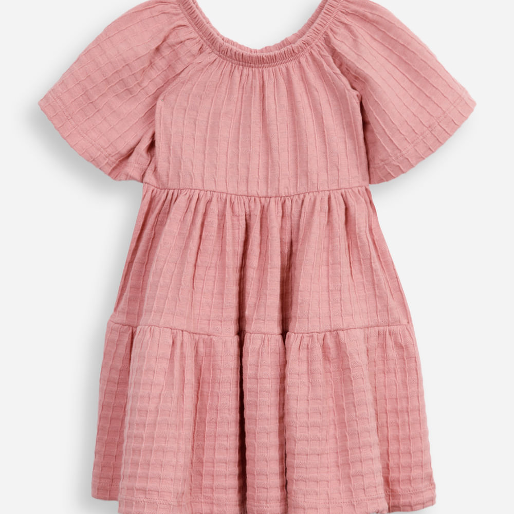 Vestido marias de algodão infantil listrado rosa Vestido marias de algodão infantil listrado rosa