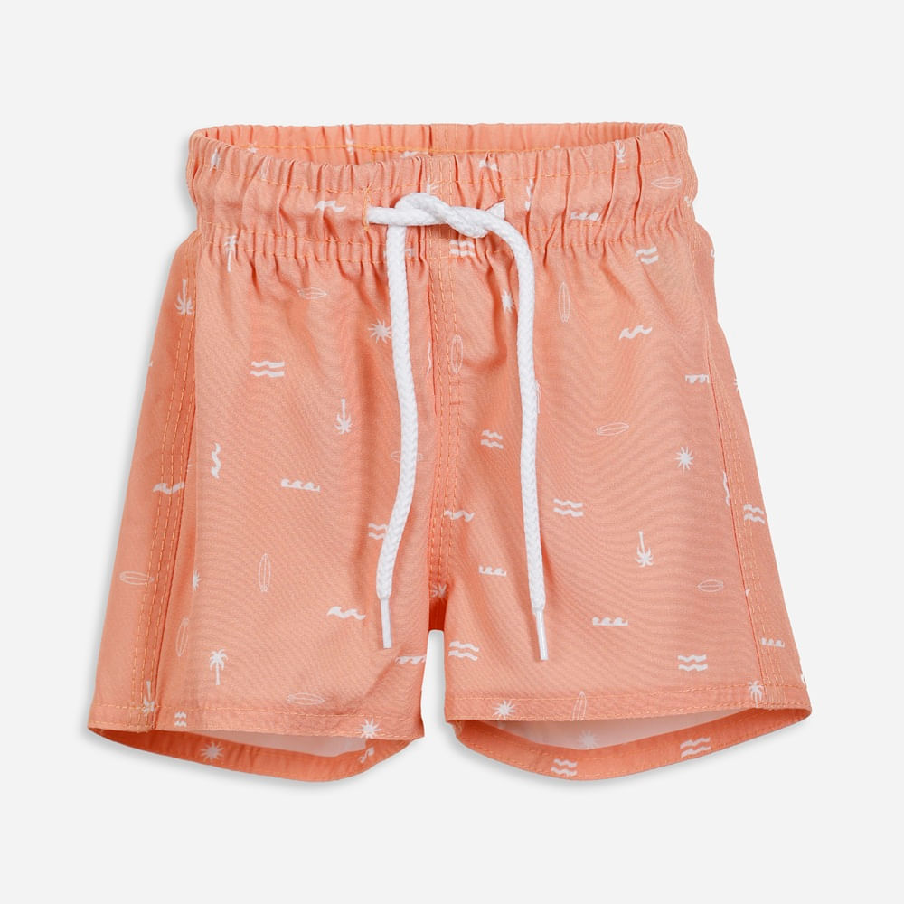 Short boardshort infantil estampado laranja Short boardshort infantil estampado laranja