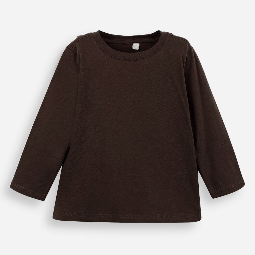 Camiseta de algodão infantil marrom Camiseta de algodão infantil marrom
