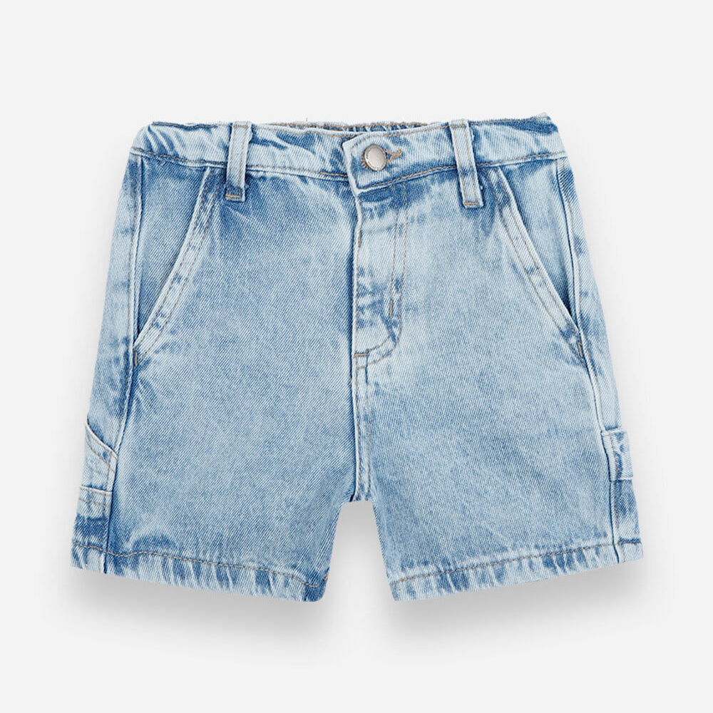 Bermuda jeans infantil de algodão azul Bermuda jeans infantil de algodão azul