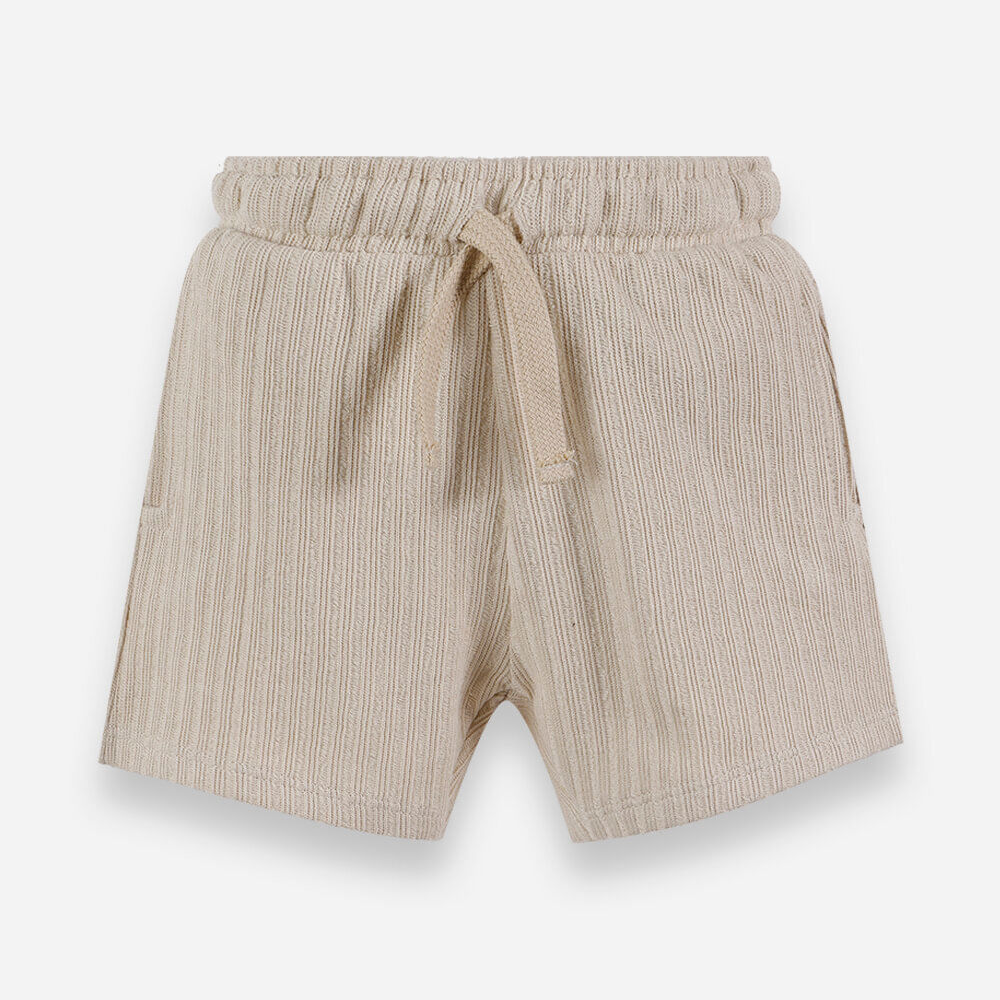 Short infantil malha texturizada bege Short infantil malha texturizada bege