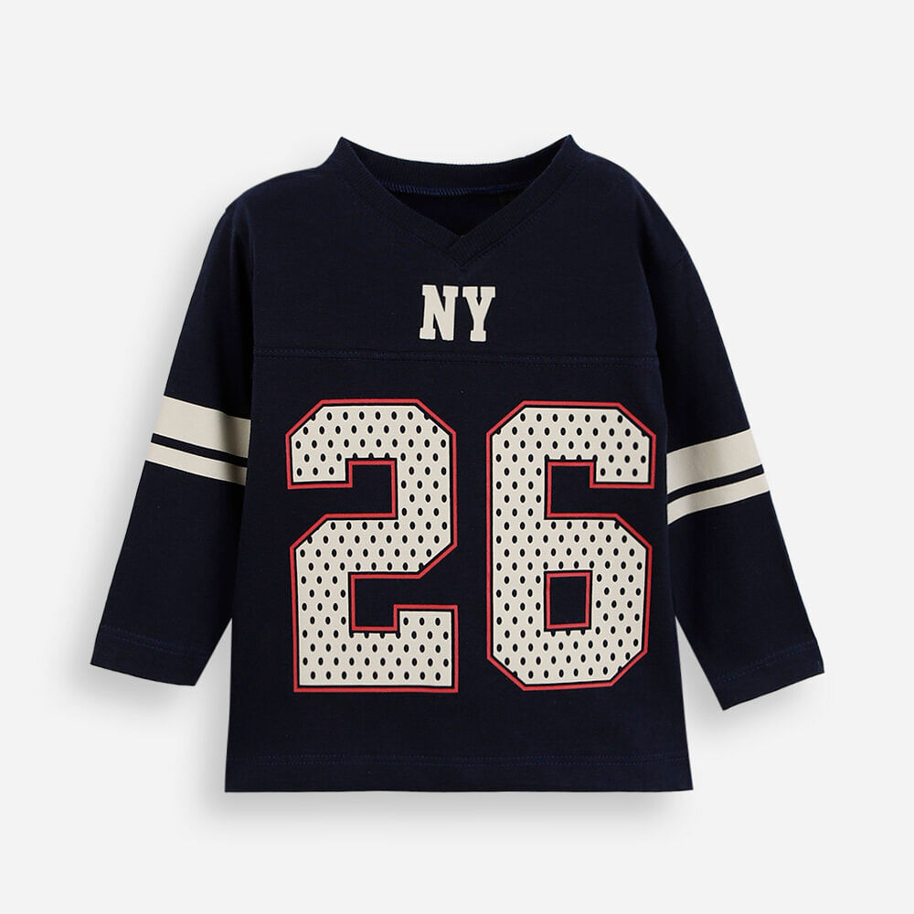 Blusa infantil manga longa futebol americano azul Blusa infantil manga longa futebol americano azul