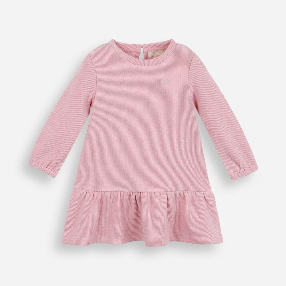 Vestido infantil de veludo cotelê manga longa rosa Vestido infantil de veludo cotelê manga longa rosa