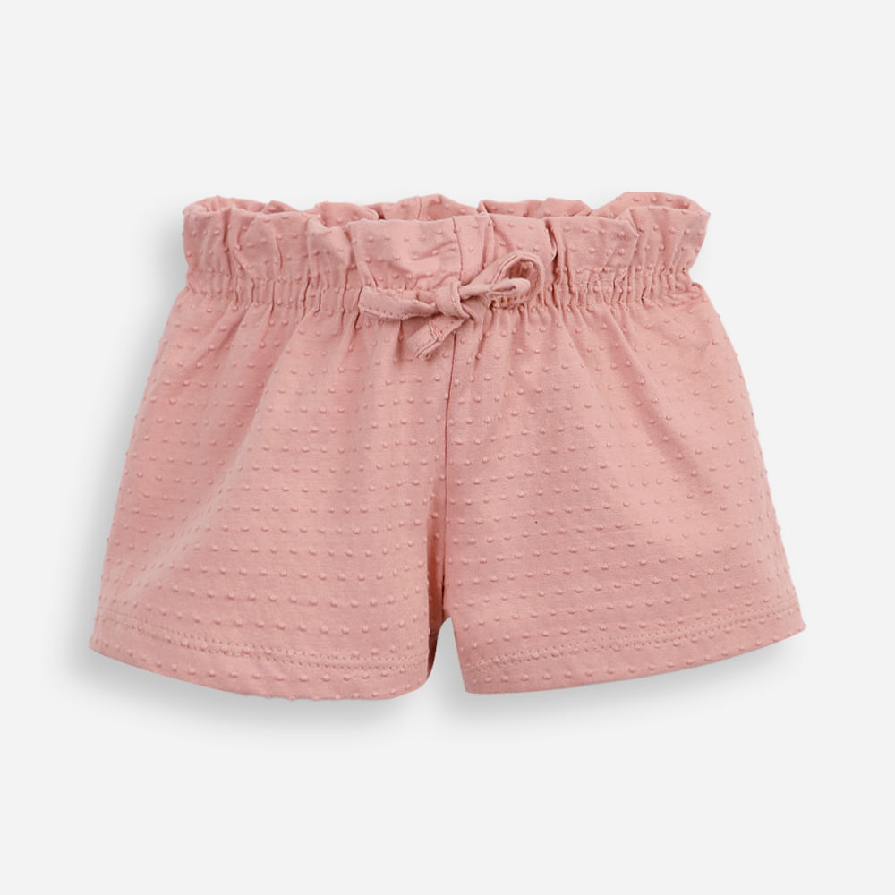 Short clochard infantil texturizado rosa Short clochard infantil texturizado rosa