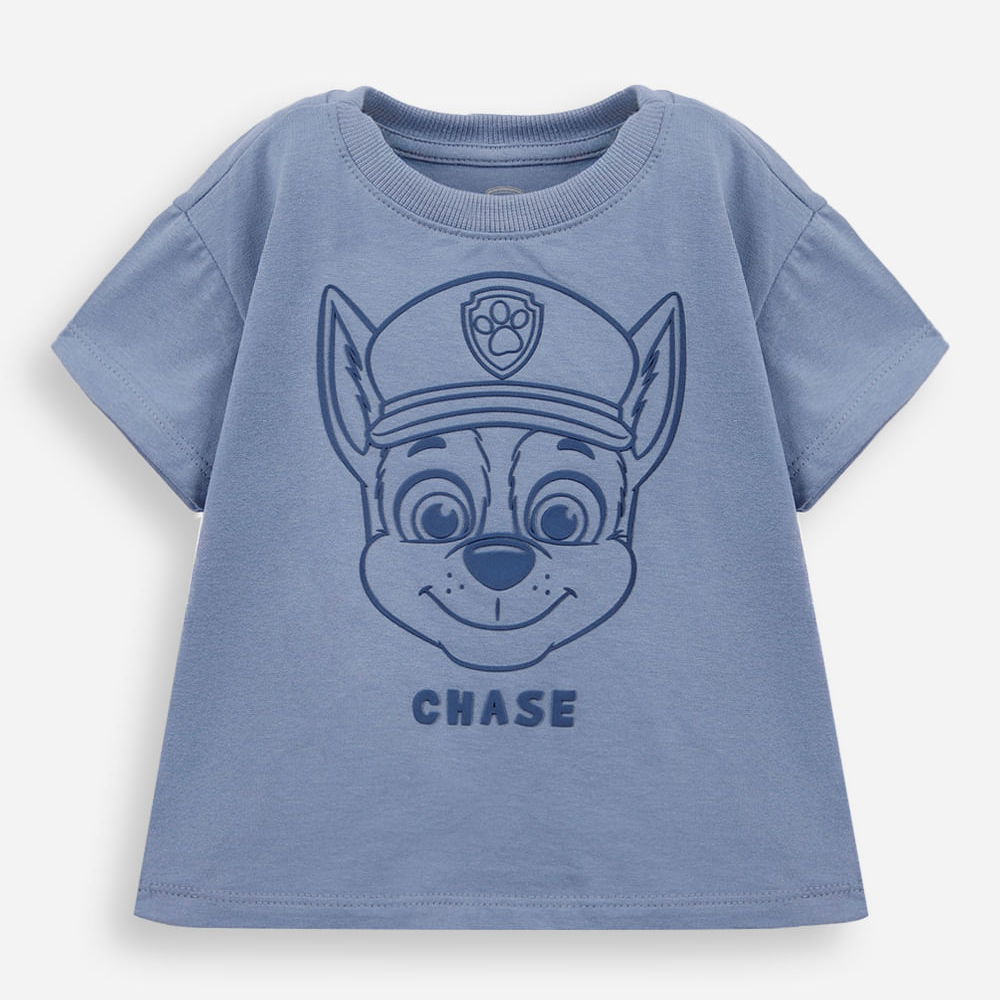 Camiseta infantil de algodão patrulha canina azul Camiseta infantil de algodão patrulha canina azul