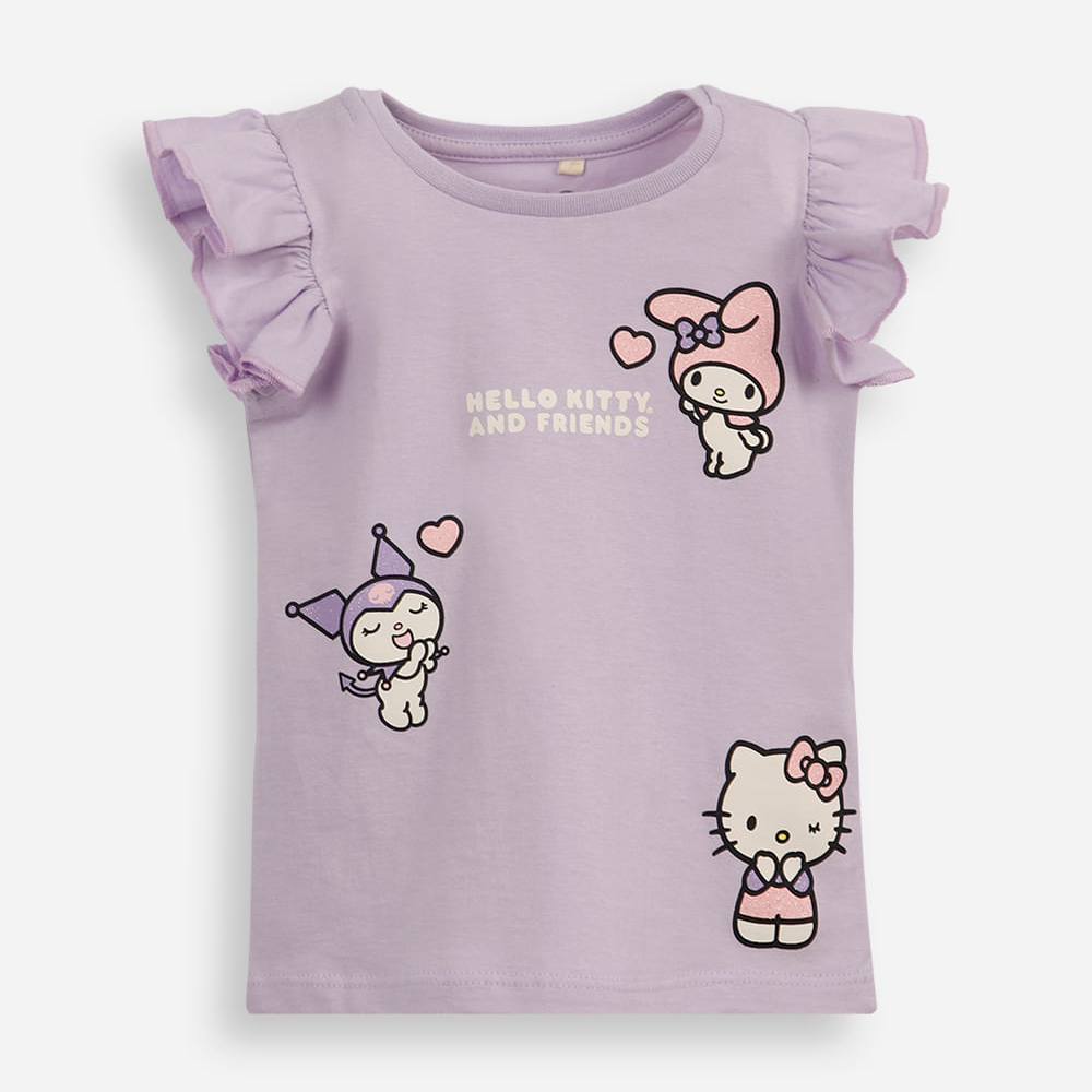 Blusa infantil de algodão hello kitty lilás Blusa infantil de algodão hello kitty lilás