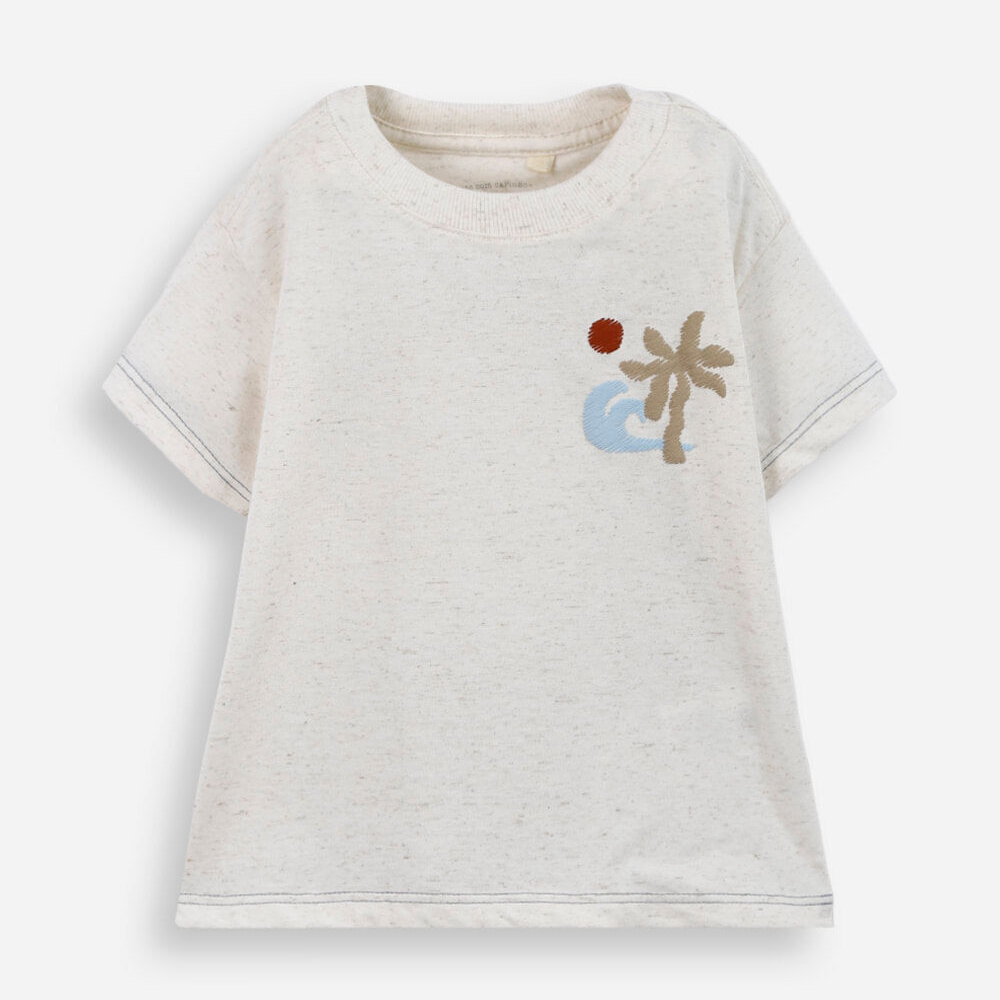 Camiseta infantil big waves bege Camiseta infantil big waves bege