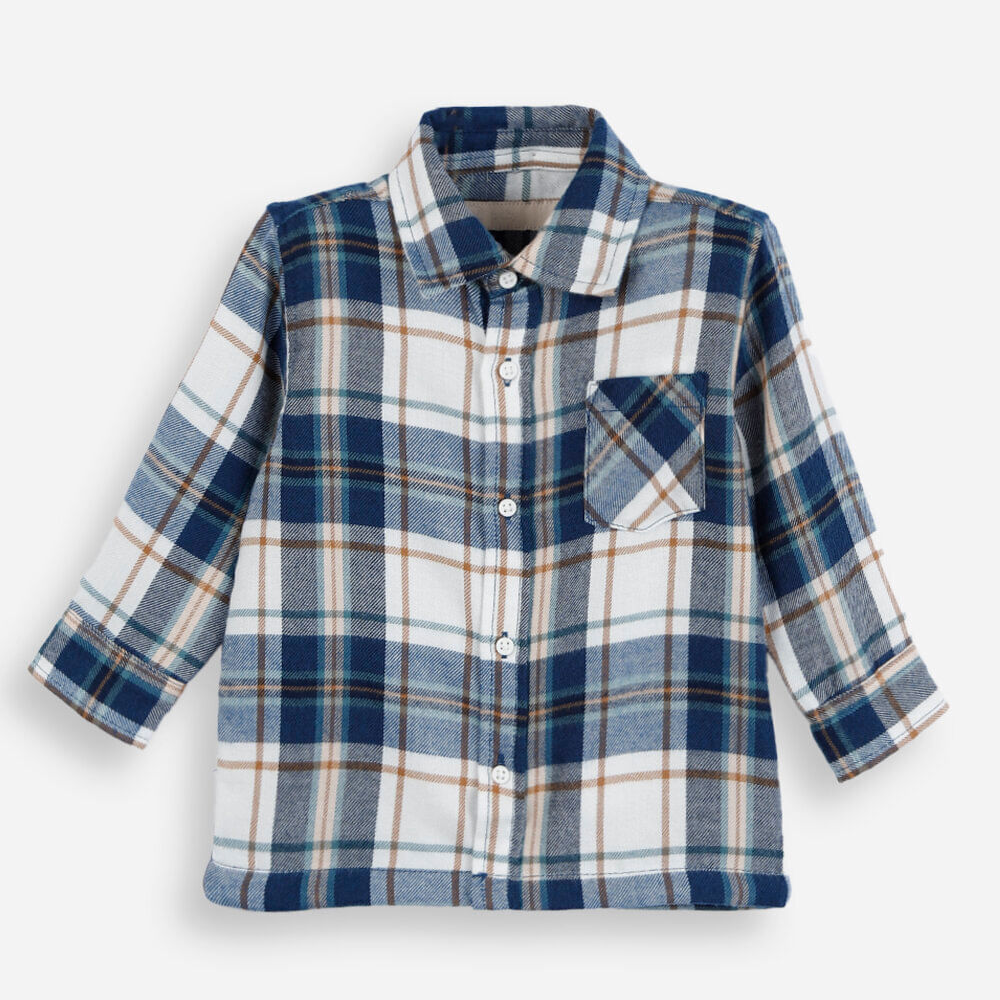 Camisa infantil xadrez flanela azul Camisa infantil xadrez flanela azul