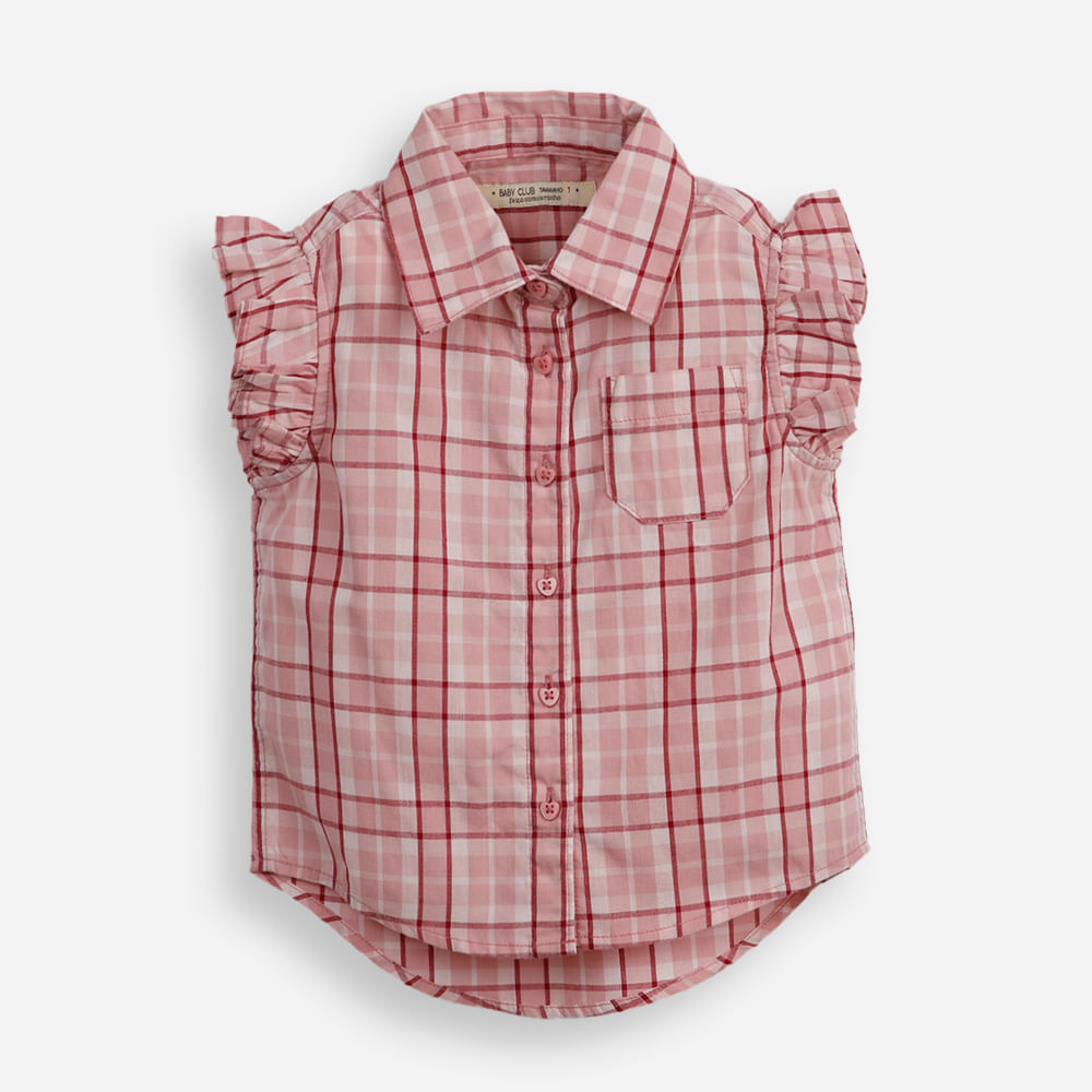 Camisa infantil manga curta xadrez colorida Camisa infantil manga curta xadrez colorida