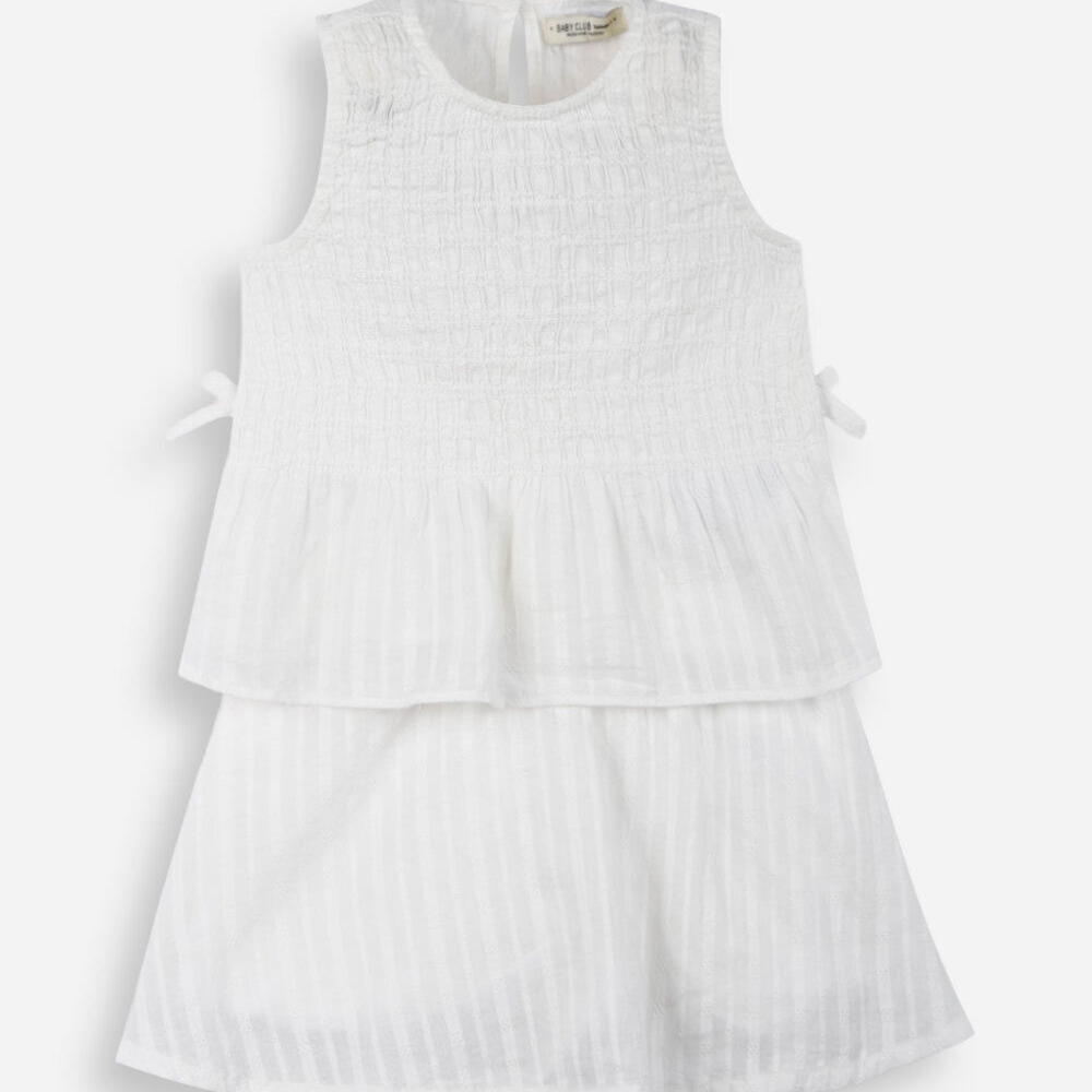 Conjunto infantil com laços e lastex off white Conjunto infantil com laços e lastex off white