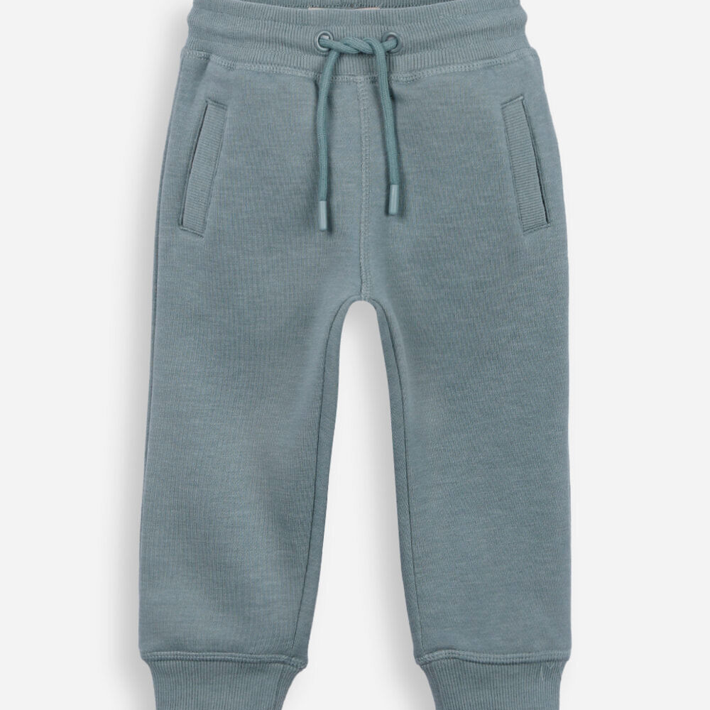 Calça de moletom infantil com cordão verde Calça de moletom infantil com cordão verde