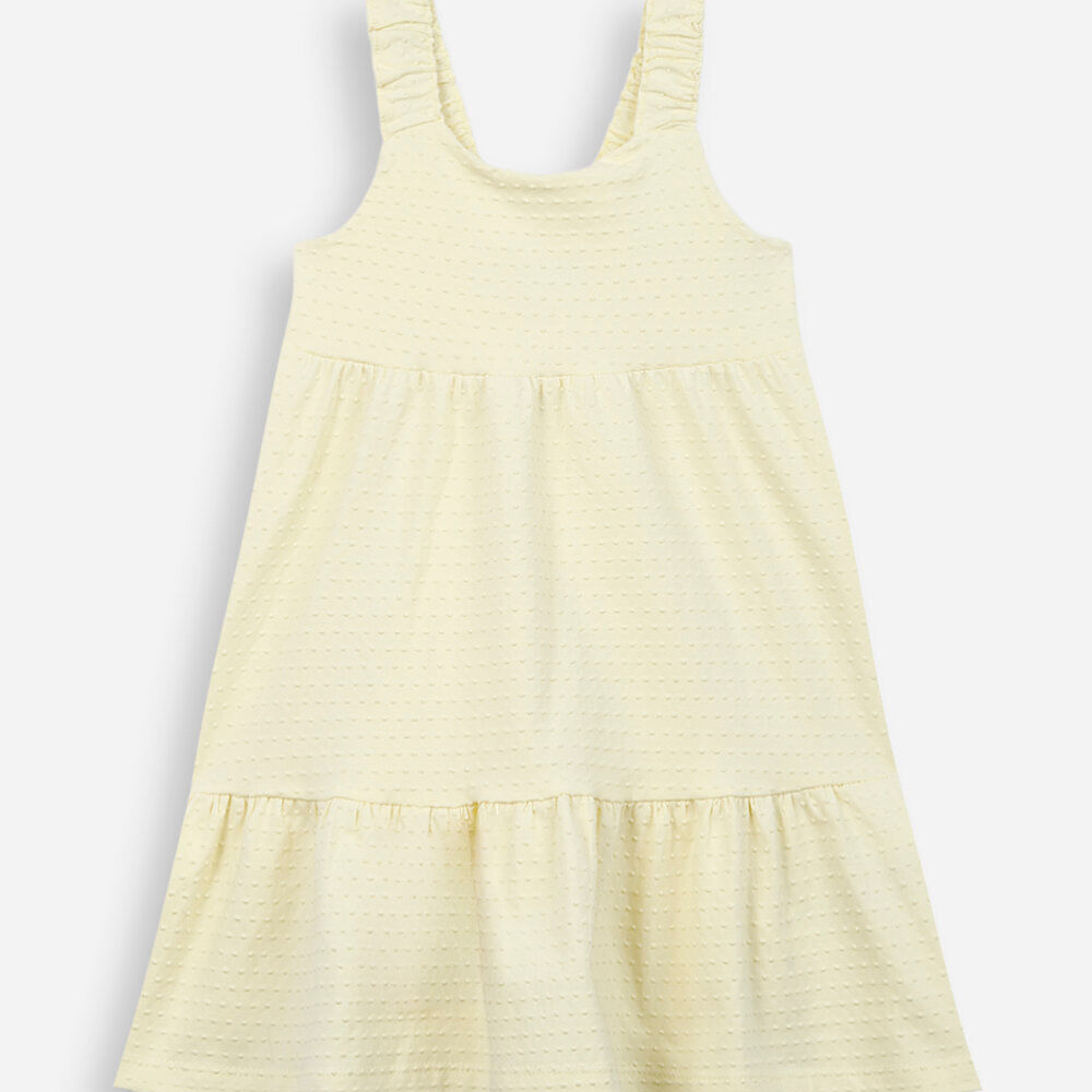 Vestido infantil orabolas cavado amarelo Vestido infantil orabolas cavado amarelo